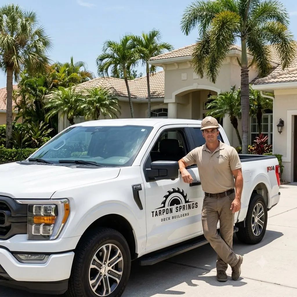 Tarpon Springs Deck Builders crew building a custom deck in Clearwater Florida